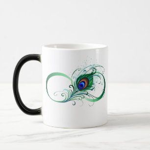 Mug Magique Symbole d'infini avec plume de paon
