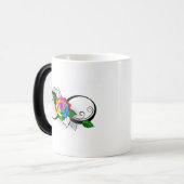 Mug Magique Symbole d'infini avec Rose arc-en-ciel (Devant gauche)