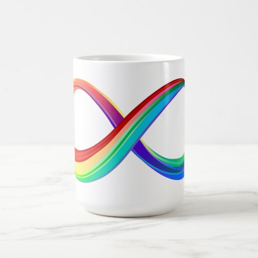 Mug Magique Symbole d'infinité arc-en-ciel stratifié (Centre)