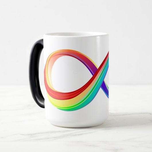 Mug Magique Symbole d'infinité arc-en-ciel stratifié (Devant gauche)