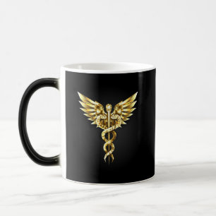 Mug Magique Symbole Polygonal Or Caduceus