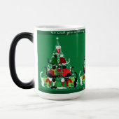 Mug Magique Sympa chat sapin de Noël personnalisé (Gauche)