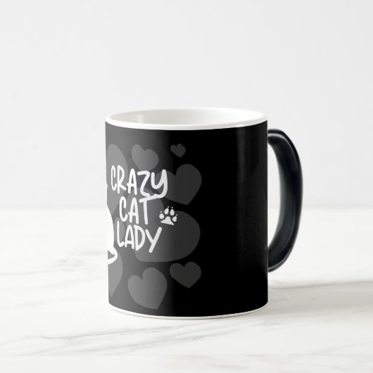 Mug Magique T-shirt noir dame de chat fou (Devant droit)