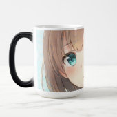Mug Magique Tad brun cheveux fille vert émeraude yeux anime ma (Gauche)