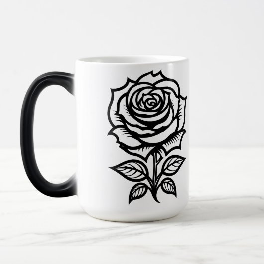 Mug Magique Tatouage Flash Art Rose Simple (Gauche)