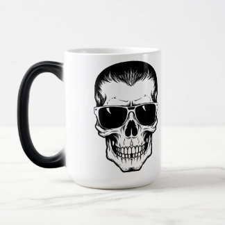 Mug Magique Tattoo Flash Art Crâne avec Lunettes de Soleil
