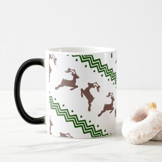 MUG MAGIQUE THE BROWN REINDEER PATTERN (Avec donut)