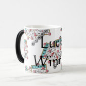 Mug Magique Thème chanceux de bingo-test de gagnant (Devant gauche)