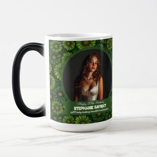 Mug Magique Thème Daisy Joyeux Anniversaire Boho (Gauche)
