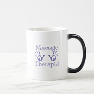 Mug Magique Thérapeute de Massage : Empreintes de Main Bleues