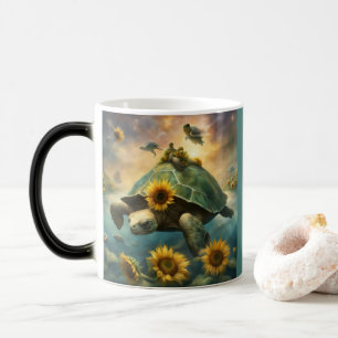 Mug Magique Tortues fantaisistes nagent dans des eaux bleues c