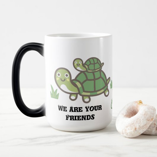 Mug Magique Tortues vertes (Avec donut)