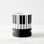 Mug Magique Touches musicales de piano| Ajouter votre nom (Centre)