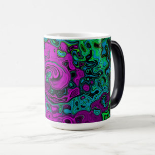 Mug Magique Tourbillon d'art liquide groovy abstrait magenta g