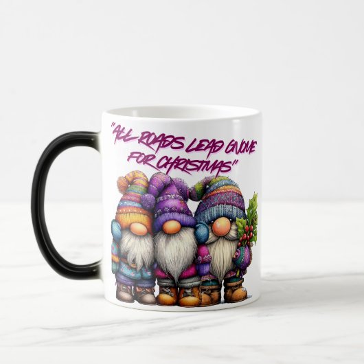 Mug Magique Toutes les routes mènent au gnome pour Noël (Gauche)