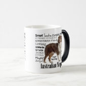 Mug Magique Traces bergers australiens rouges (Devant droit)
