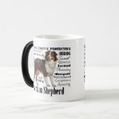 Mug Magique Traces bergers australiens rouges (Devant gauche)