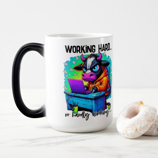 Mug Magique Travailleur acharné (Avec donut)