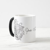 Mug Magique Triangles floraux, dessin au tangle -  (Devant gauche)
