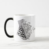 Mug Magique Triangles floraux, dessin au tangle -  (Gauche)