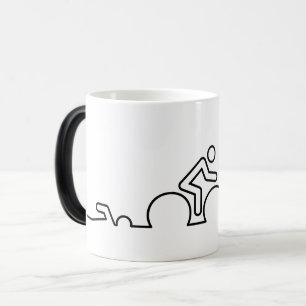 Mug Magique Triathlon. Natation, cyclisme et course.