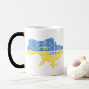 Mug Magique Tricot Ukraine texte de la carte d'Etat Gloire à l