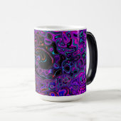 Mug Magique Trippy Black et Magenta Retro Liquid Swirl (Devant droit)
