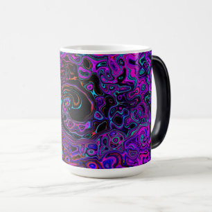 Mug Magique Trippy Black et Magenta Retro Liquid Swirl