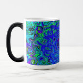 Mug Magique Trippy Violet Bleu Abstrait Retro Liquid Swirl (Gauche)