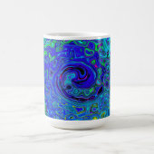 Mug Magique Trippy Violet Bleu Abstrait Retro Liquid Swirl (Centre)