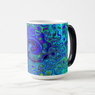 Mug Magique Trippy Violet Bleu Abstrait Retro Liquid Swirl
