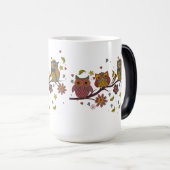 Mug Magique Trois hiboux sur branche (Devant droit)