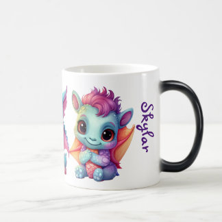 Mug Magique Trois mignons dragons arc-en-ciel