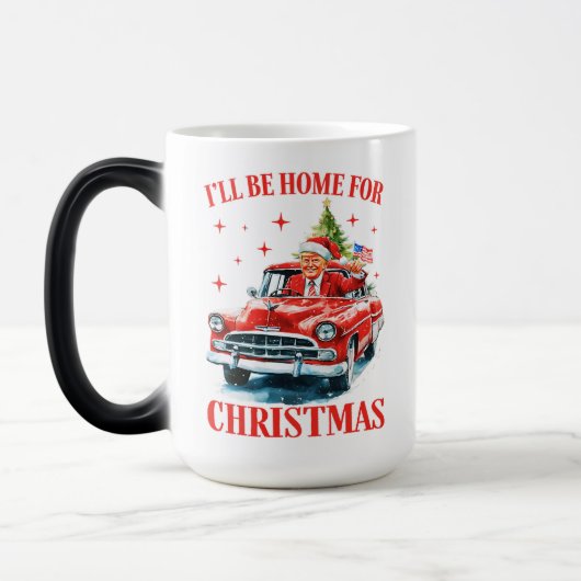 Mug Magique Trump Je serai à la maison pour Noël (Gauche)