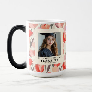 Mug Magique Tulipe Élégante Fleurie Diplômé du Lycée