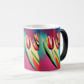 Mug Magique Tulipes rouges design abstrait (Devant droit)