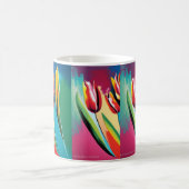 Mug Magique Tulipes rouges design abstrait (Centre)