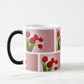 Mug Magique Tulipes rouges rayonnantes - Élégance florale (Gauche)