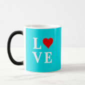 Mug Magique Turquoise Bleu AMOUR Moderne (Gauche)