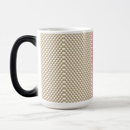 Mug Magique un arrière - plan blanc avec des feuilles verts (Gauche)