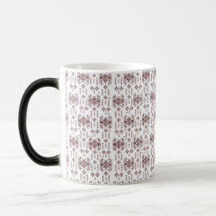 Mug Magique un arrière - plan blanc avec un motif rouge dessus