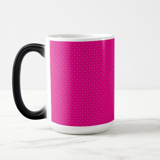 Mug Magique un arrière - plan rose aux pois blancs (Gauche)