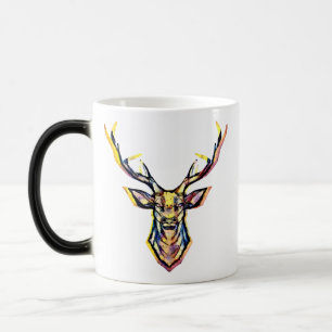 Mug Magique Une tête de cerf sous forme d'image colorée dans l