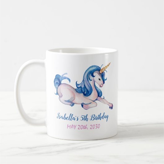 Mug Magique Unicorn Arc en ciel 5e fête d'anniversaire (Gauche)