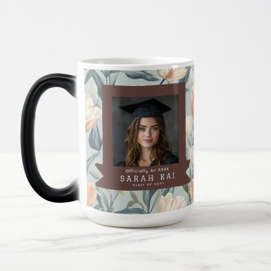 Mug Magique Unique Tulipe Fleur Phd Diplômé (Gauche)