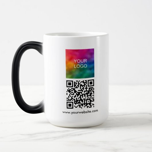 Mug Magique Upload Business Logo Custom QR Code Template (Gauche)