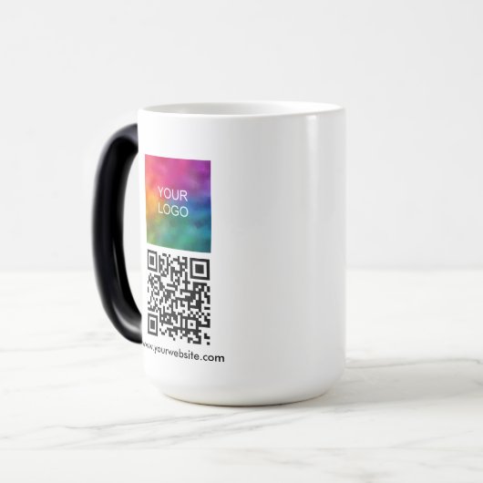 Mug Magique Upload Business Logo Custom QR Code Template (Devant gauche)