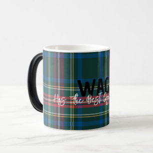 Mug Magique Vacances Tartan Plaid PET NOM Meilleur Papa Maman 