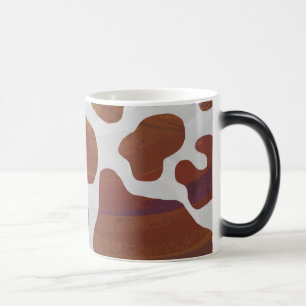 Mug Magique Vache Marron et Blanc Imprimé