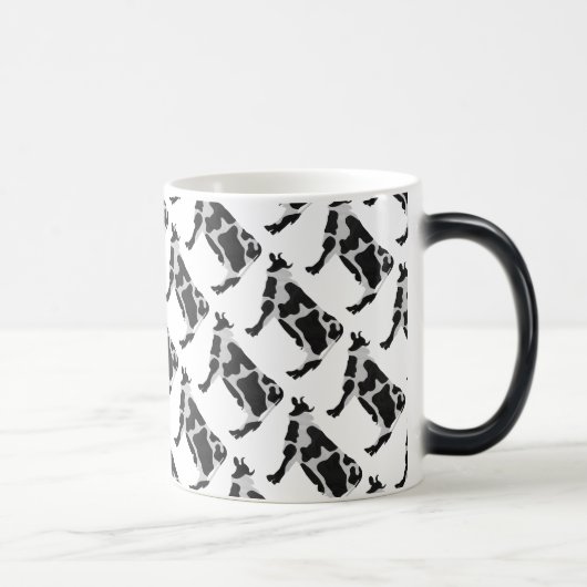 Mug Magique Vache Noir et Blanc Silhouette (Droite)